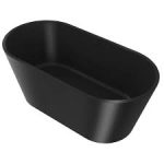 1500mm Straight Round Black Freestanding Luxury Soaking Tub