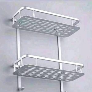 Two-Tier Aluminum Bathroom Shelf