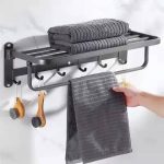 Black Multi-Towel Hanger with Sponge Hooks