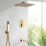 Golden Square Concealed 5-Function Shower Set