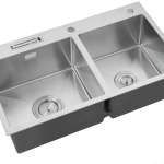 Rust-Resistant Almond Double Bowl Sink - Model KS-AS03