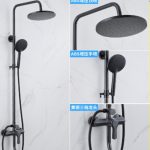 Black Drop-Tap Round Shower Mixer