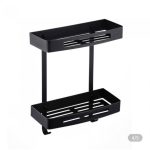 Black Dual-Level Bathroom Shelf