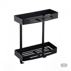 Black Dual-Level Bathroom Shelf