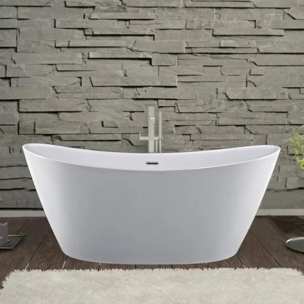1700mm Curved-In White Luxury Freestanding Bathtub