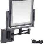 Matte Black 3x LED Magnifying Square Mirror